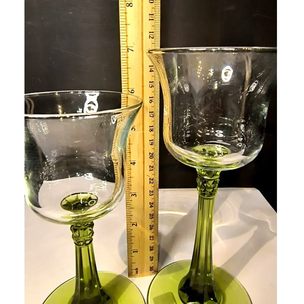 1866.  Set of Two Partylite Stemmed Olive Green Candle Holders - Picture 7 of 7